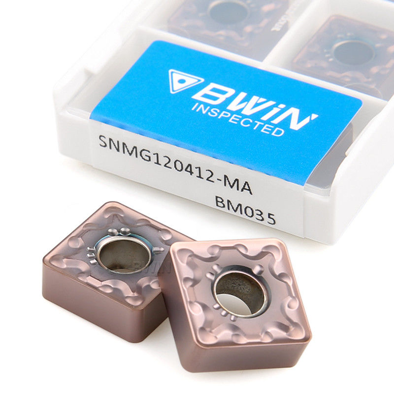 درج های کاربید Cnc Snmg 120408 تبدیل فلزهای مختلف سفارشی