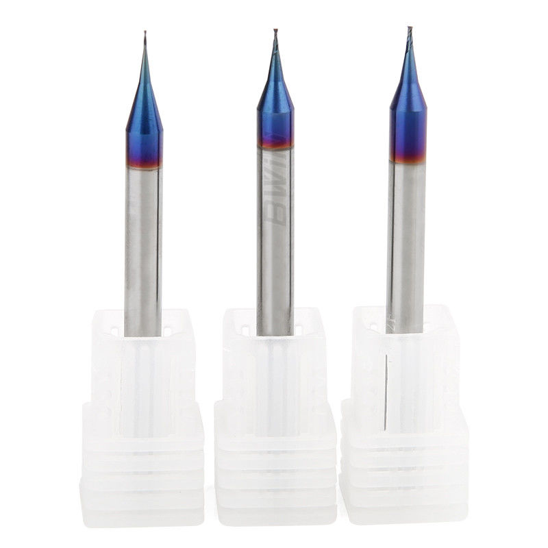 کاربید جامد 2 فلوت 0.5 میلی متر قطر میکرو میل انتهای مربعی HRC65 2 فلوت Endmill